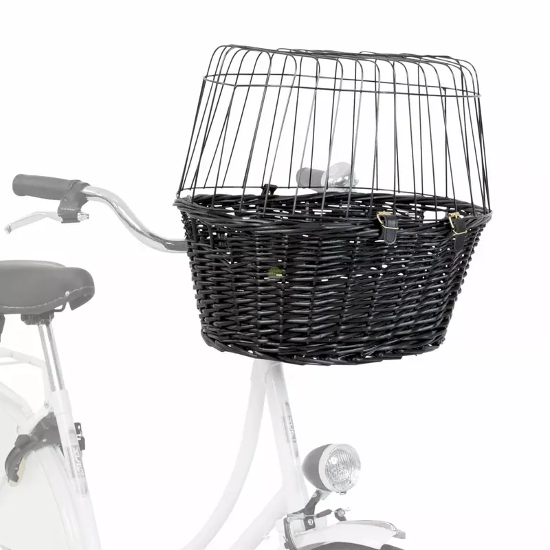 WIKLINOWY KOSZYK DO ROWERU 50x41x35cm CZARNY Popularny