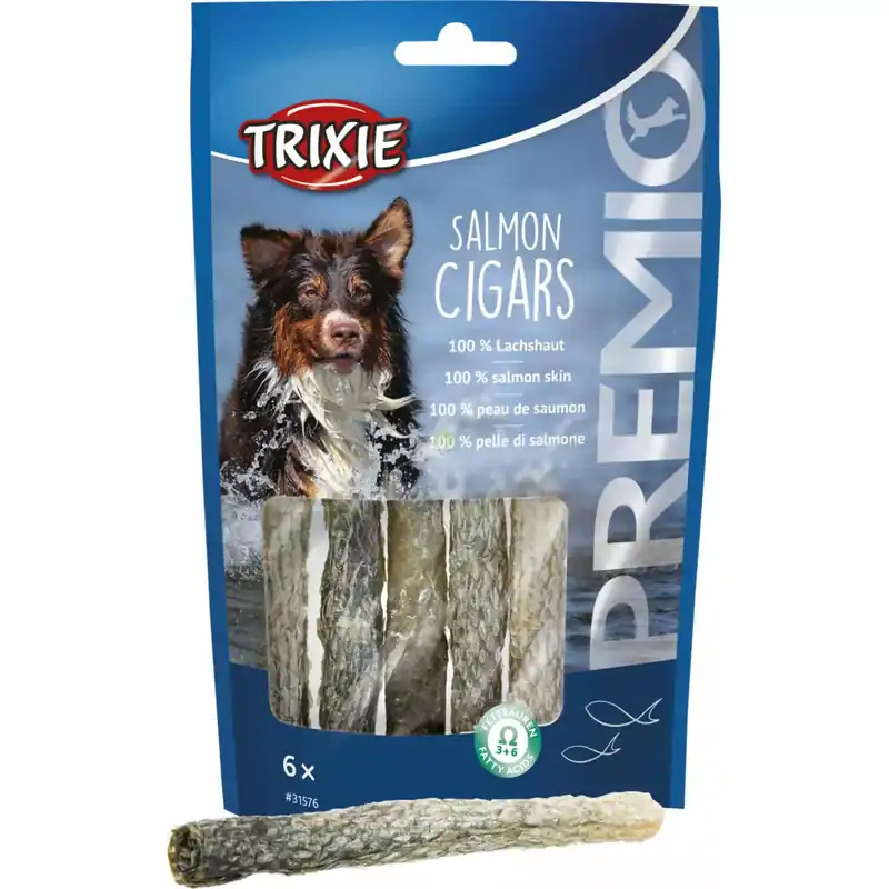 Pałeczki Premio Salmon Cigars, z łososiem, 12,5cm, 6szt./70g Rabat