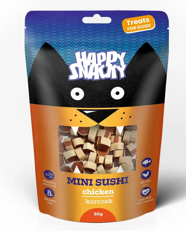 HAPPYSNACKY SUSHI Z KURCZAKA 80G Nowy