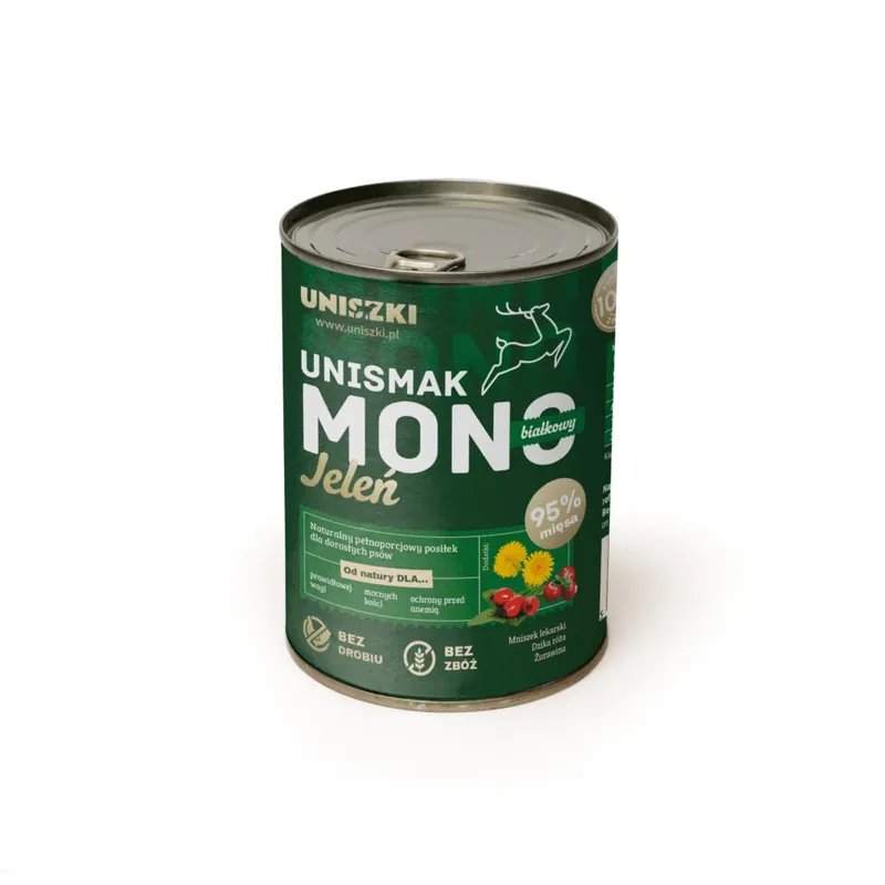 UNISZKI UNISMAK Mono jeleń – mokra karma 400 g Zamów dziś