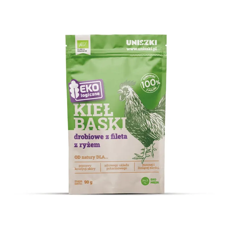 UNISZKI Ekologiczne kiełbaski drobiowe z fileta kurczaka z ryżem Oferta czasowa