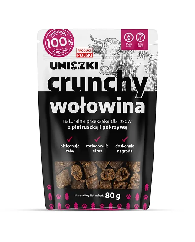 Zamów dziś UNISZKI Crunchy wołowina – Pietruszka Pokrzywa 80 g