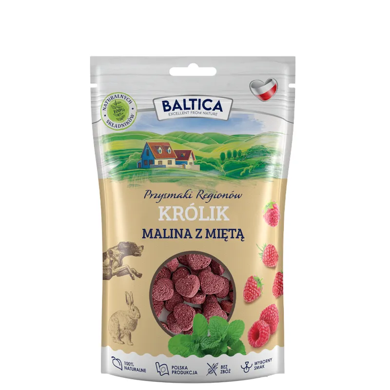 BALTICA Przysmaki treningowe Królik z maliną i miętą 100g Bezpieczna płatność