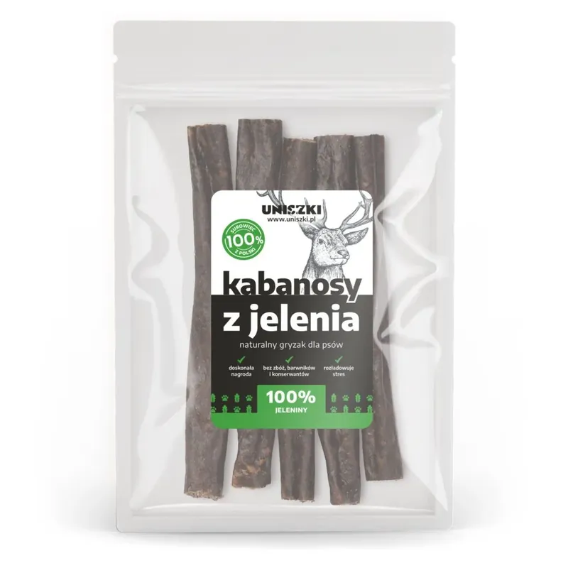 Ostatnie sztuki UNISZKI kabanosy z jelenia 100 g