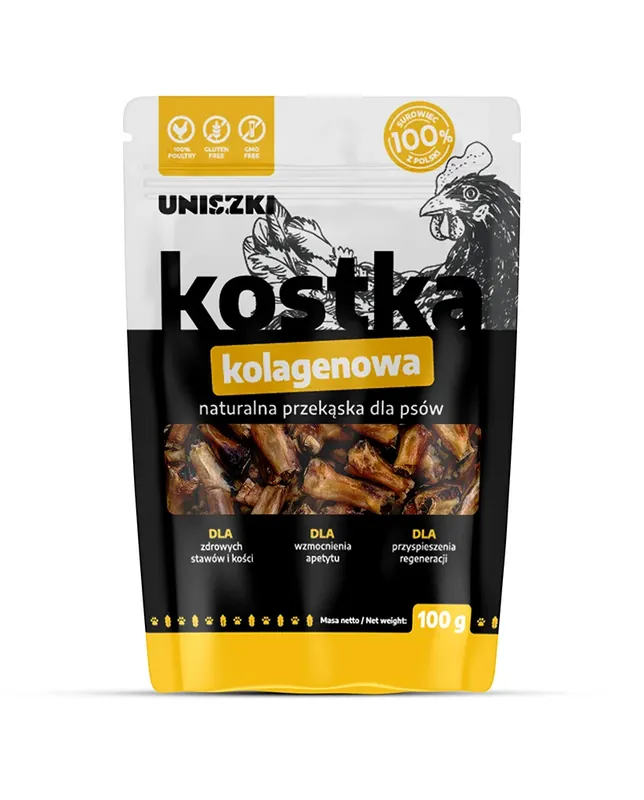 Nowość UNISZKI kostka kolagenowa kurza łapka 100 g