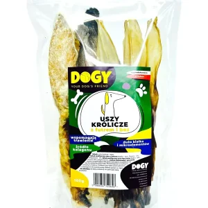 Bezpieczne zakupy DOGY – Uszy Królika z futrem i bez 100g