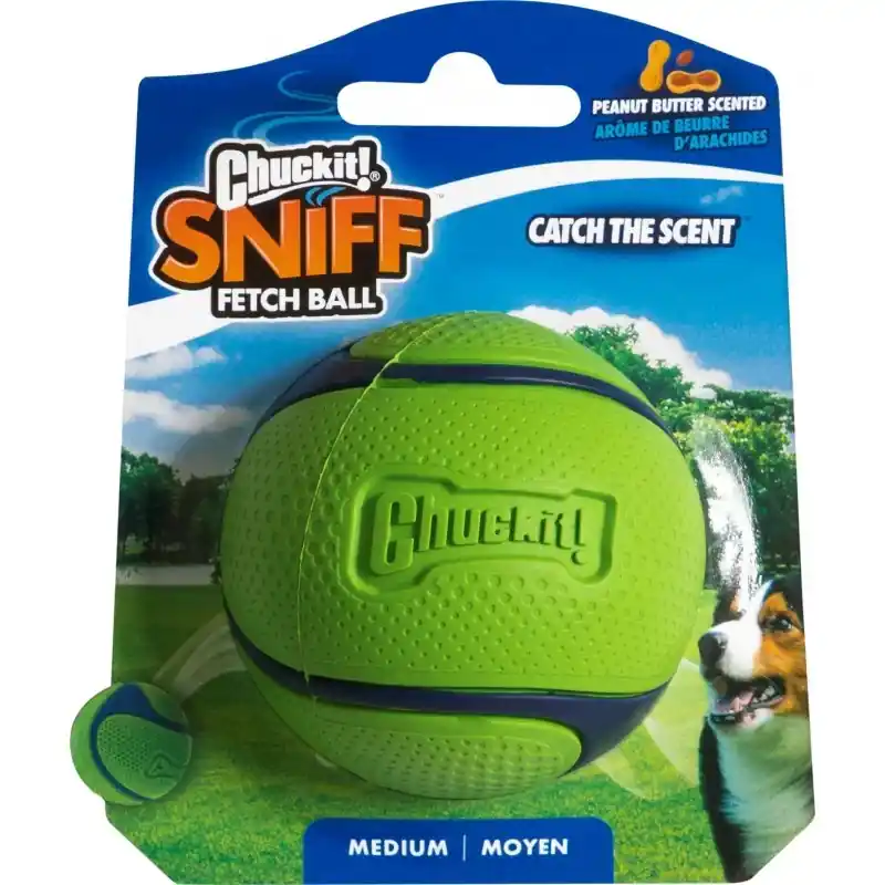 Oferta SNIFF FETCH BALL PEANUT BUTTER MEDIUM – wytrzymała piłka o zapachu masła orzechowego