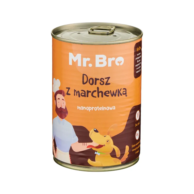 Mr. Bro Dorsz z Marchewką 400g – Monoproteinowa karma mokra Niska cena