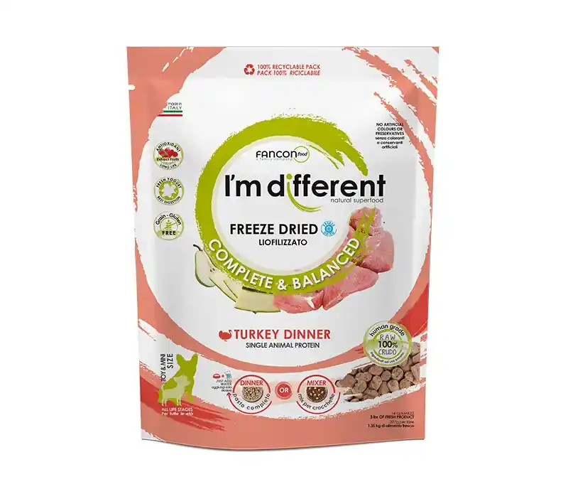 Obniżka ceny I’M DIFFERENT Liofilizowana karma dla psa – indyk 156