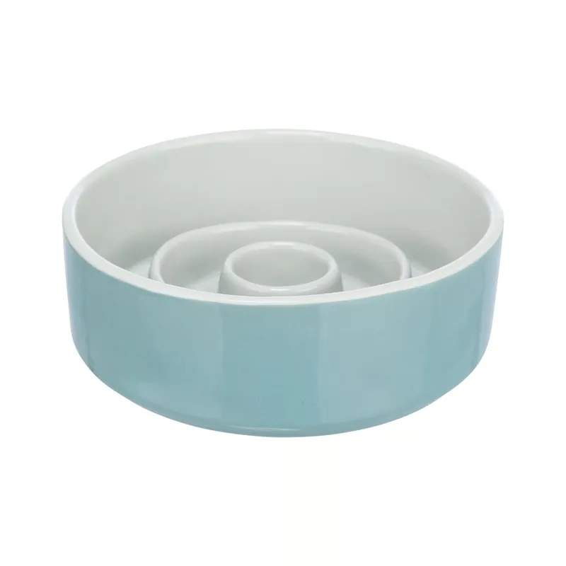 TRIXIE Miska ceramiczna spowalniająca szaro/niebieska, 0,45 l/ 14 cm Rabat
