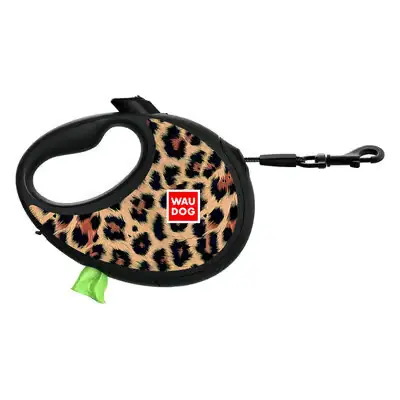 WAUDOG R-LEASH SMYCZ AUTOMATYCZNA DLA PSÓW Z POJEMNIKIEM LAMPART 5 m do 40 kg L Hit sprzedaży