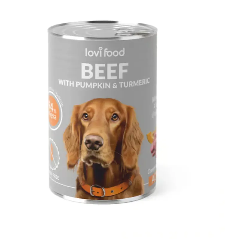 Najlepsza cena Lovi Food Beef with Pumpkin 400g – monobiałkowa mokra karma dla psa, z wołowiną, dynią i kurkumą
