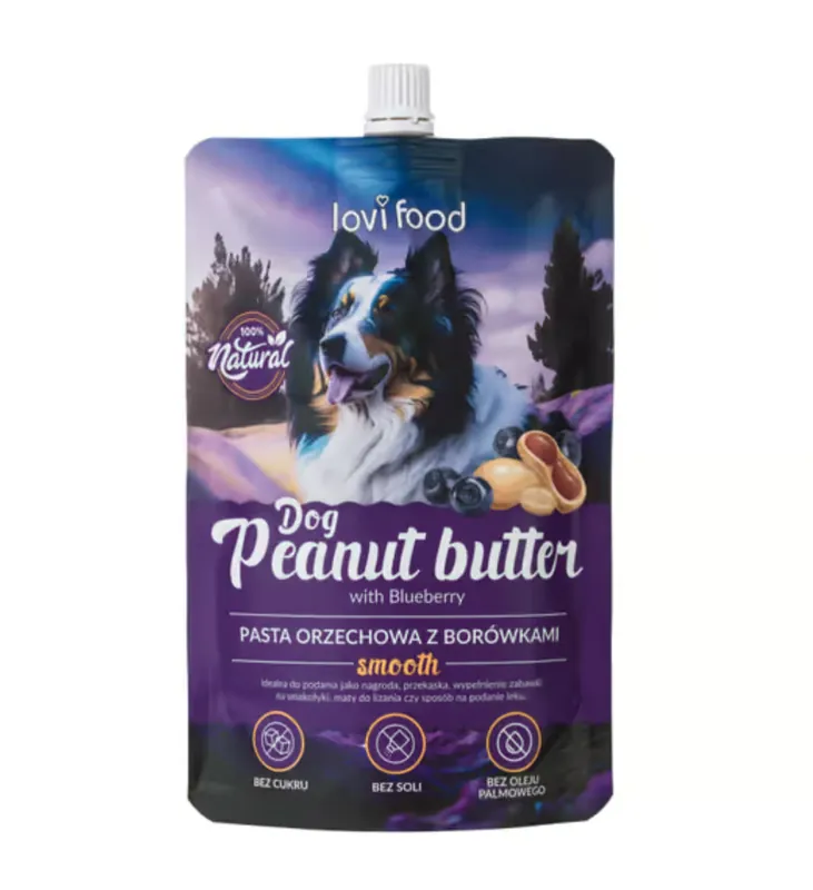 Lovi Food Peanut Butter with Blueberry – pasta orzechowa dla psa i kota, z borówkami – 300g Nie przegap