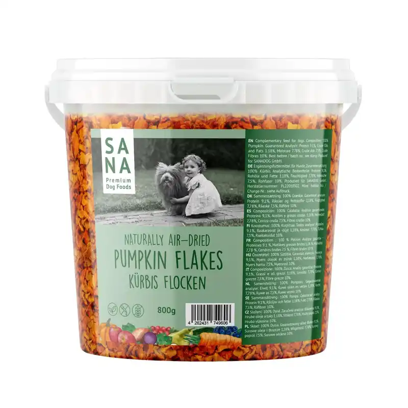 SANADOG Kürbis Flocken Płatki dyni 800 g Tani