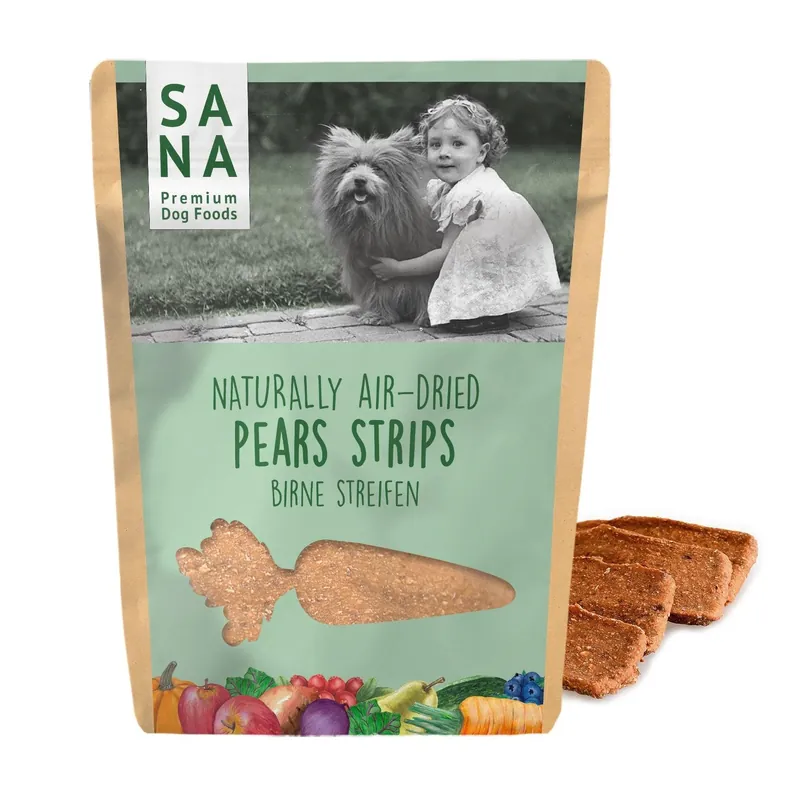 Popularny SANADOG Veggie Strips Pears 100g – paski warzywne gruszka