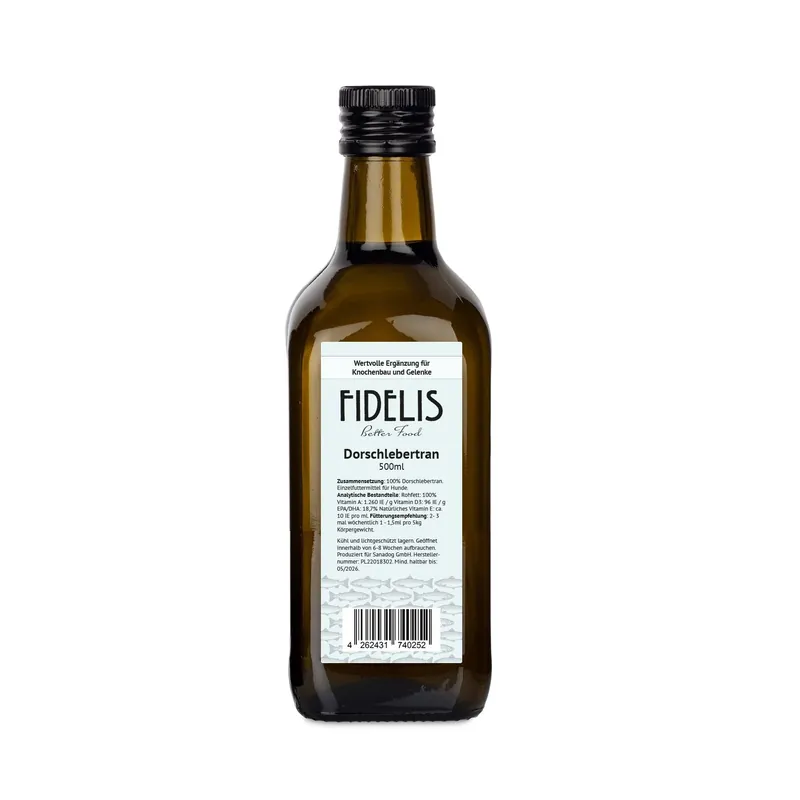 FIDELIS Dorschlebertran olej z wątroby dorsza – 500 ml Tylko dziś