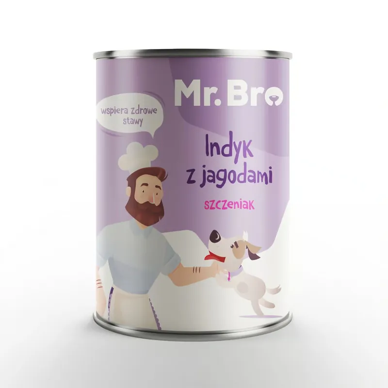 Ostatnia szansa Mr. Bro Karma mokra Indyk z Jagodami dla Szczeniąt 400g