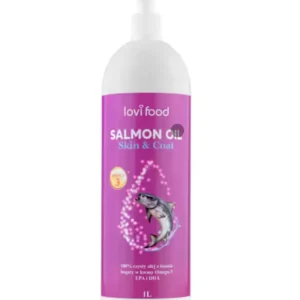 Lovi Food Salmon Oil – czysty olej z łososia dla psa i kota, bogaty w kwasy Omega-3, EPA i DHA -1 litr Dodaj do koszyka