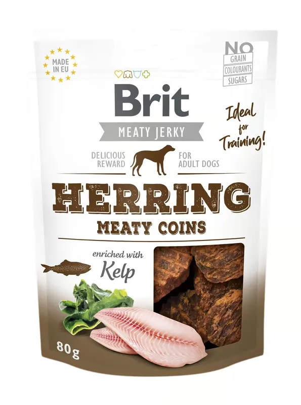 Brit Jerky Snack–Herring Meaty Coins – śledź i kurczak 80 g Obniżka ceny