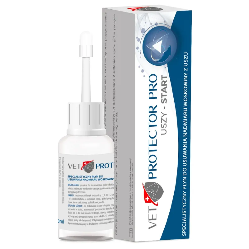 VET PROTECTOR PRO USZY – START – PREPARAT DO USZU DLA PSA I KOTA 30ML Wyjątkowa oferta