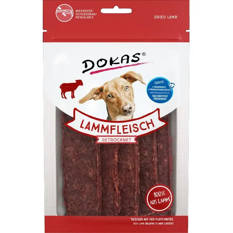 DOKAS paski 70g jagnięcina – smaczki dla psa Popularny
