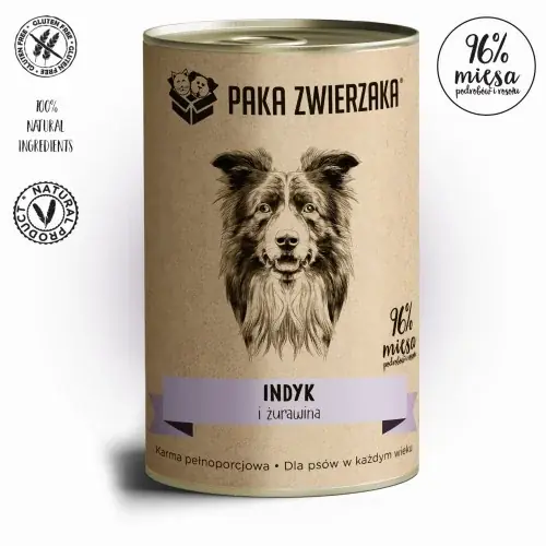 Hit sprzedaży PAKA ZWIERZAKA Karma mokra indyk i żurawina 400g