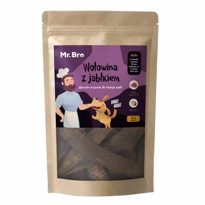 Premium Mr. Bro Strips Wołowina z Jabłkiem 80g