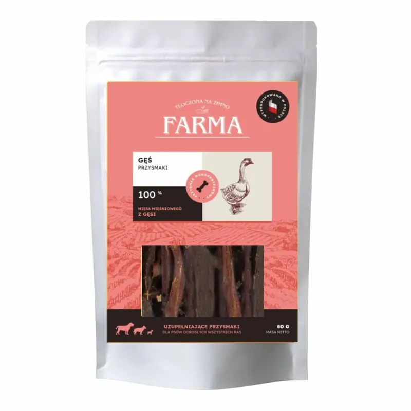 Farma Suszone Paski z Gęsiny 80g Zamów teraz