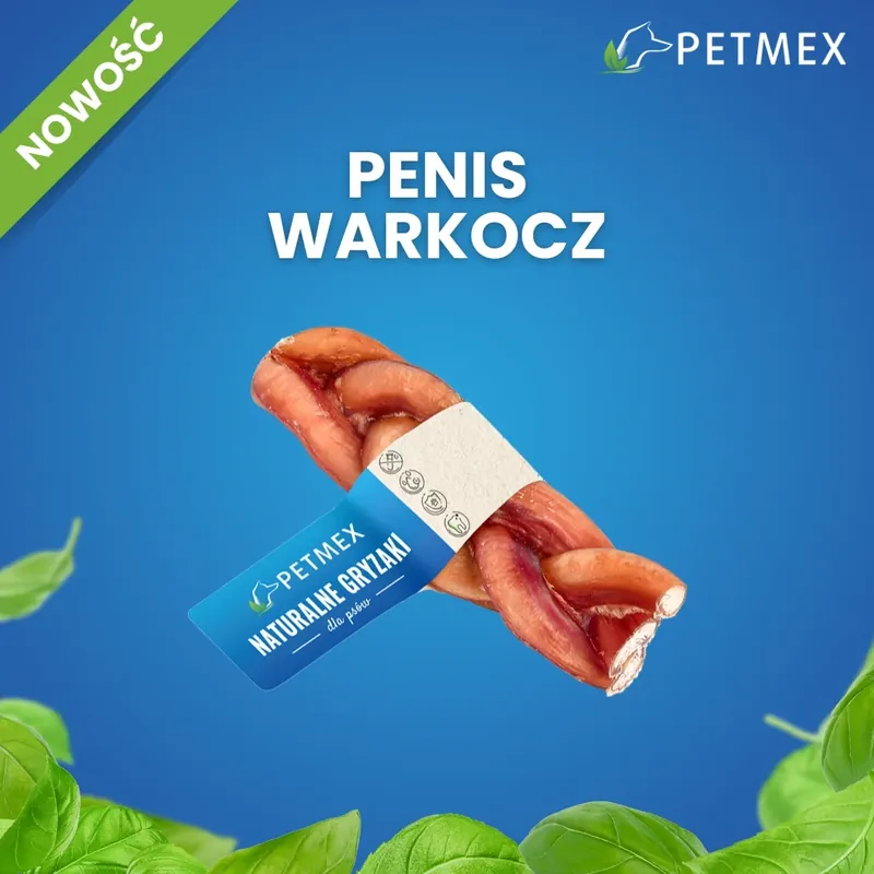 Bezpieczne zakupy PETMEX penis wołowy warkocz pleciony 30 cm