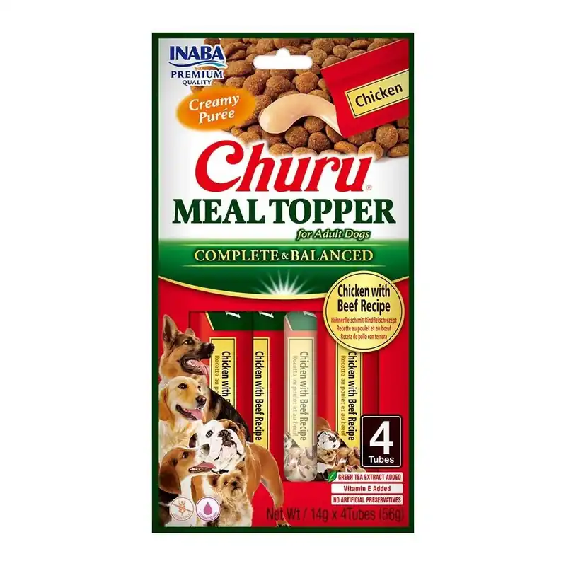 Do wyczerpania zapasów Inaba Dog Meal Topper Chicken With Beef 4x14g – kurczak wołowina