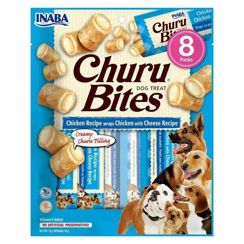 INABA DOG CHURU BITE CHICKEN CHEESE 8X12G – przysmaki – kurczak ser Obniżka ceny
