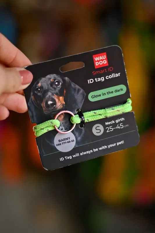 Hit sprzedaży Sznurek dla adresówki z paracordu WAUDOG Smart ID, odblaskowy, jasnozielony S