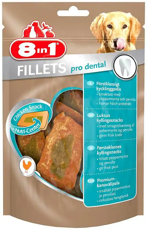 8in1 Przysmak Fillets Pro Dental dla psa op. 80g Darmowy zwrot