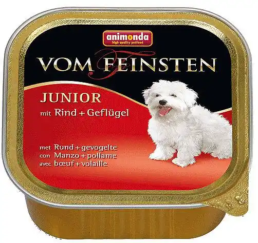 Animonda vom Feinsten DOG JUNIOR wołowina z drobiem (rind&geflugel) Mokra Karma dla szczeniaka op. 150g Do wyczerpania zapasów