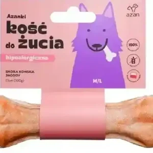 Azan Kość do żucia Azanki Adult M/L Hipoalergiczna ze skórą końską op. 100g Dodaj do koszyka