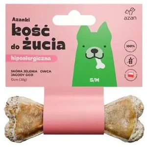 Azan Kość do żucia Azanki Adult S/M Hipoalergiczna ze skórą jelenia op. 50g Bezpieczna płatność