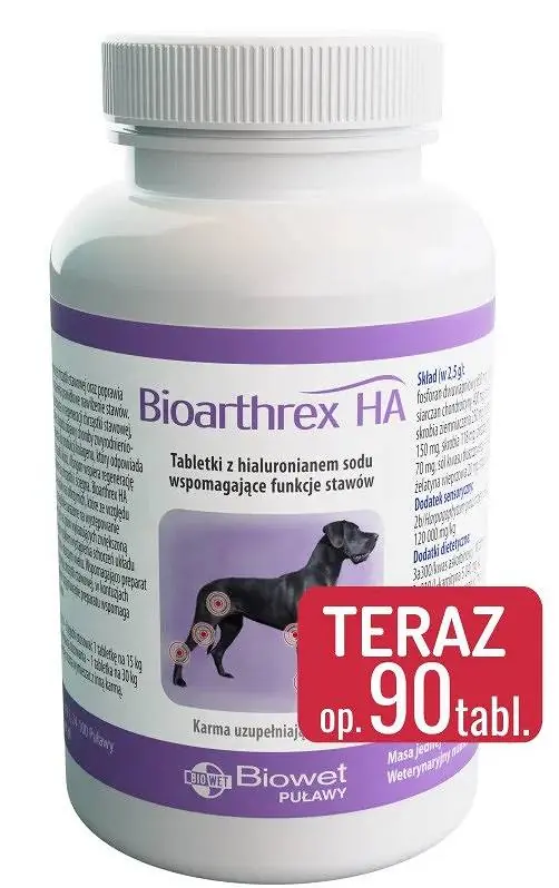 Ostatnia szansa Biowet Preparat na stawy Bioarthrex HA dla psa op. 90 tabletek