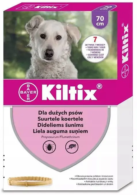 Nie przegap Bayer Kiltix Obroża na kleszcze i pchły dla psa dł. 70cm