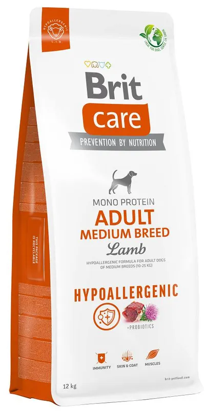 Brit Care Hypoallergenic Adult Medium Breed Lamb Sucha Karma dla psa op. 12kg Okazja