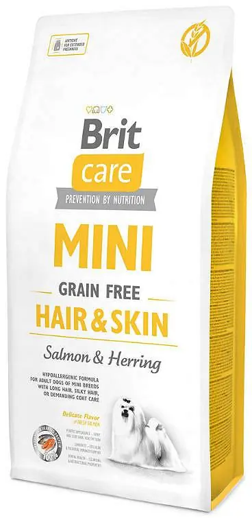 Szybka wysyłka Brit Care MINI Adult Hair&Skin Salmon&Herring Sucha Karma dla psa op. 2x7kg MEGA-PAK
