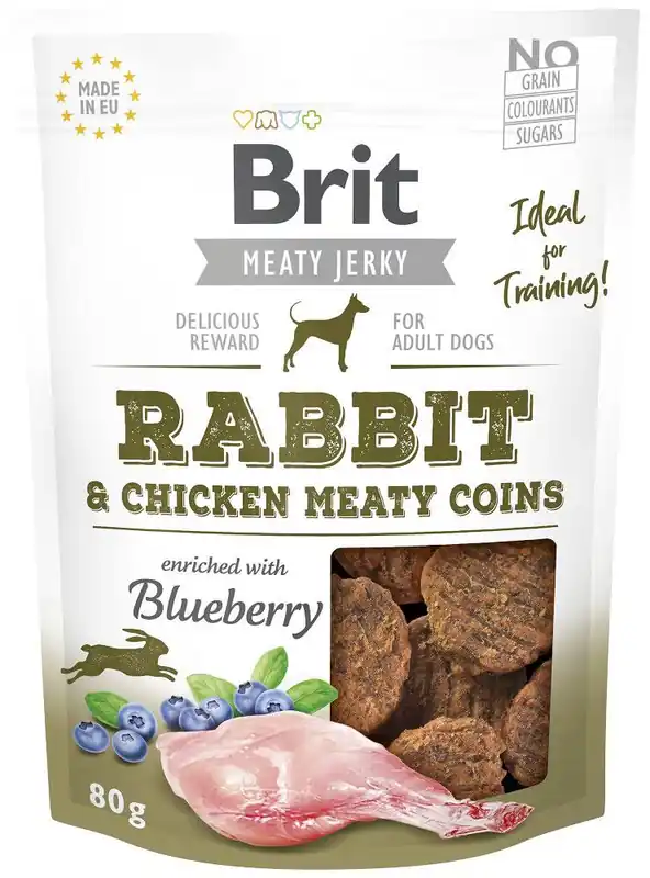 Super okazja Brit Meaty Jerky Rabbit Meaty Coins dla psa op. 80g