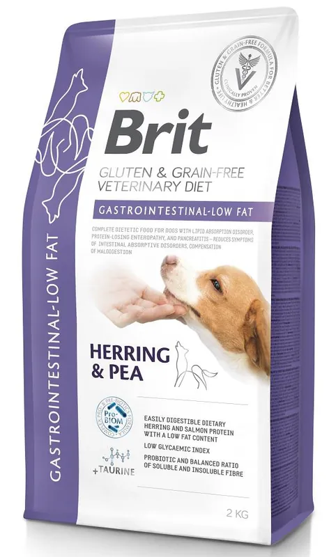 Brit Veterinary Diet Gastrointestinal LOW FAT Herring&Pea Sucha Karma dla psa op. 2kg Szybka wysyłka