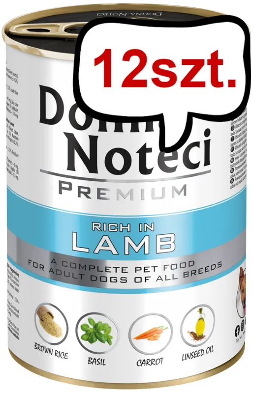Dolina Noteci Premium Adult Jagnięcina Mokra Karma dla psa op. 400g Pakiet 12szt. Nie przegap