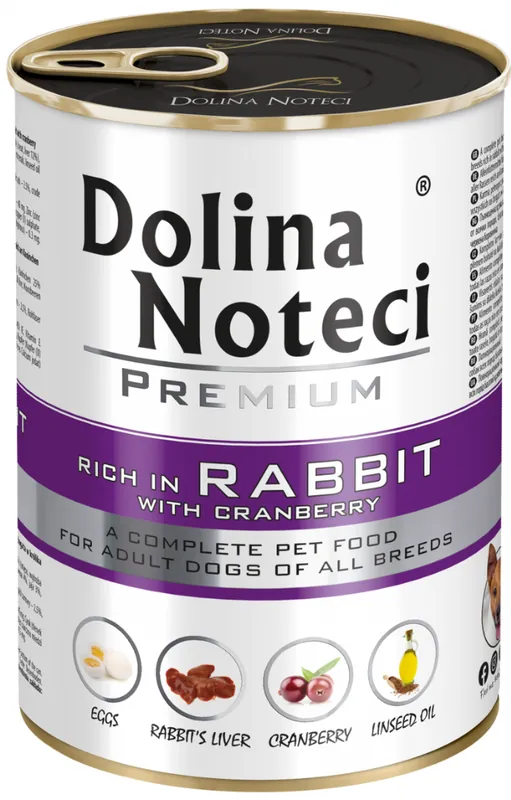 Bestseller Dolina Noteci Premium Adult Królik z Żurawiną Mokra Karma dla psa op. 400g