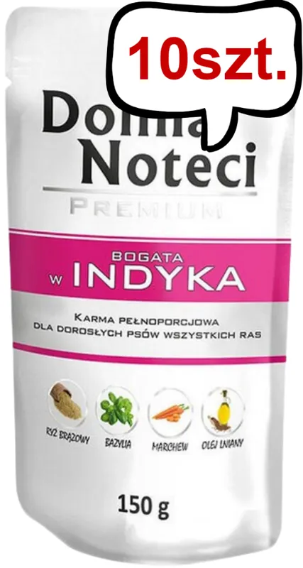 Hit cenowy Dolina Noteci Premium Adult Indyk Mokra Karma dla psa op. 10x150g