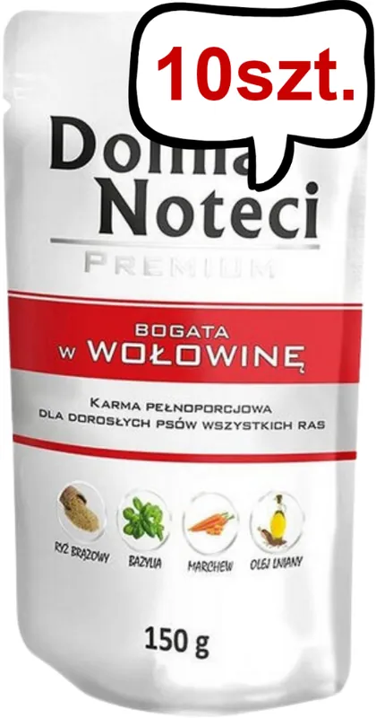 Dolina Noteci Premium Adult Wołowina Mokra Karma dla psa op. 10x150g Darmowy zwrot