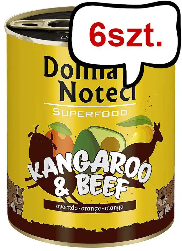 Szybka wysyłka Dolina Noteci Superfood Kangur z wołowiną Mokra karma dla psa op. 800g Pakiet 6szt.