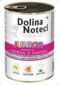 Dolina Noteci Premium Junior Serca Indyka Mokra Karma dla szczeniaka op. 400g Dostępne od ręki