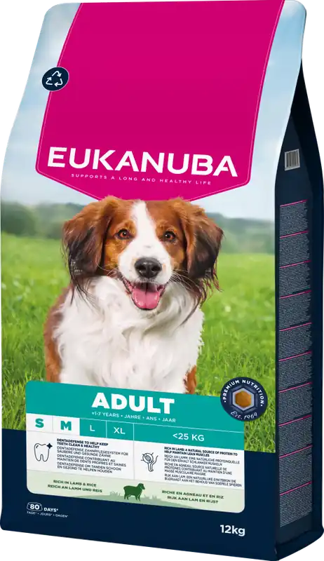 Tylko dziś Eukanuba Adult Small&Medium Lamb&Rice Sucha Karma dla psa op. 12kg