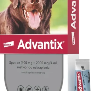 Bezpieczne zakupy Elanco Advantix Krople na kleszcze i pchły dla psa 25-40kg op. 4ml (4 pipety)